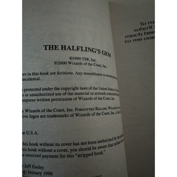 The Halfling's Gem Forgotten Realms Novel 2000 Unread Copy - Picture 4 of 6